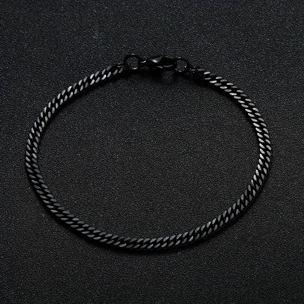 Image of 1pc Width 4mm 316l 316l 316l Stainless Chain Bracelet Fashion Universal Jewelry For Men And Women Birthday Party Gifts