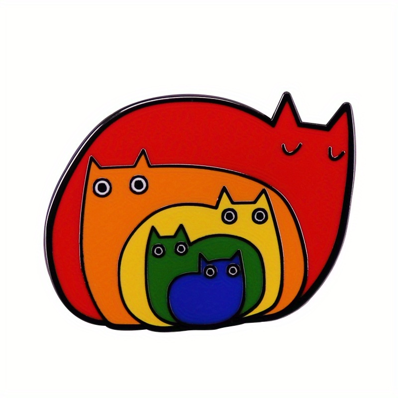 

1pc, Rainbow Cat Brooch For Men, Badge Ornament, Backpack Clothes Hat Decoration