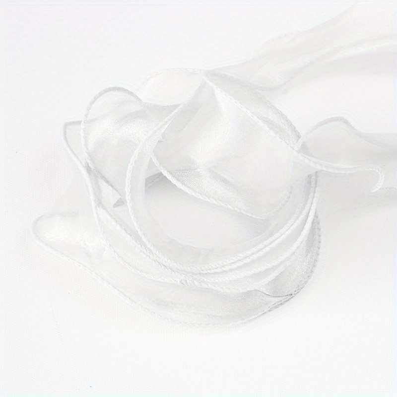 Wired Organza Ribbon chiffon Ribbon With Golden Edge For - Temu