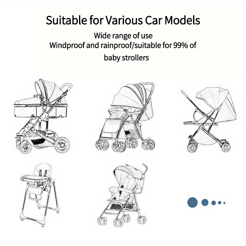 universal stroller rain cover baby car weather wind sun shield transparent breathable trolley umbrella raincoat accessories details 1