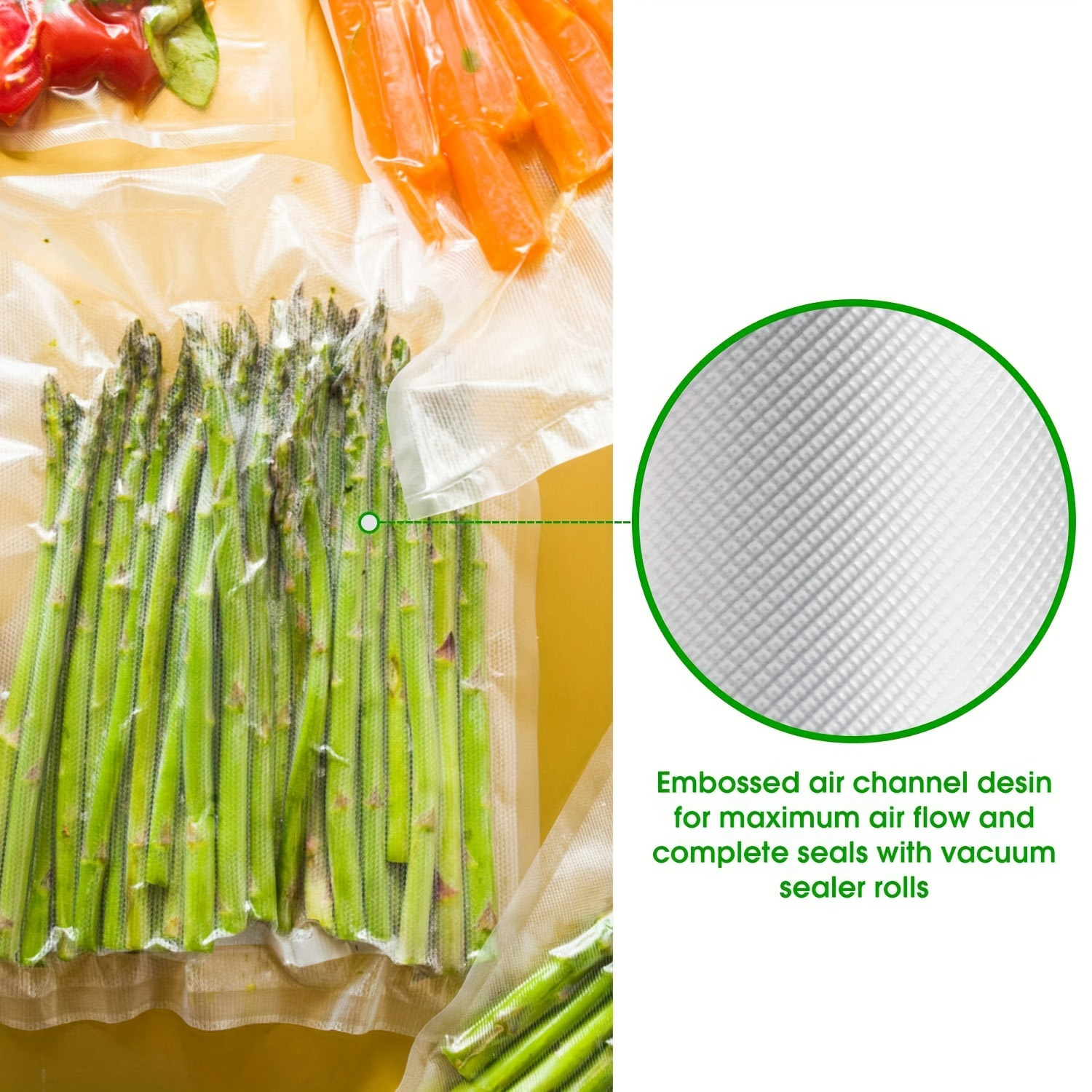 50pcs heavy duty vacuum sealer bags bpa free commercial grade for food storage preservation   home kitchen details 5