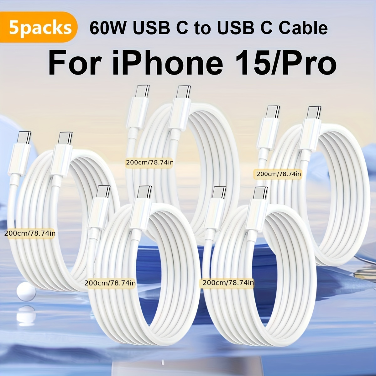 For Iphone 15 Cable Usb C To Usb C Charging Cable Type C To - Temu