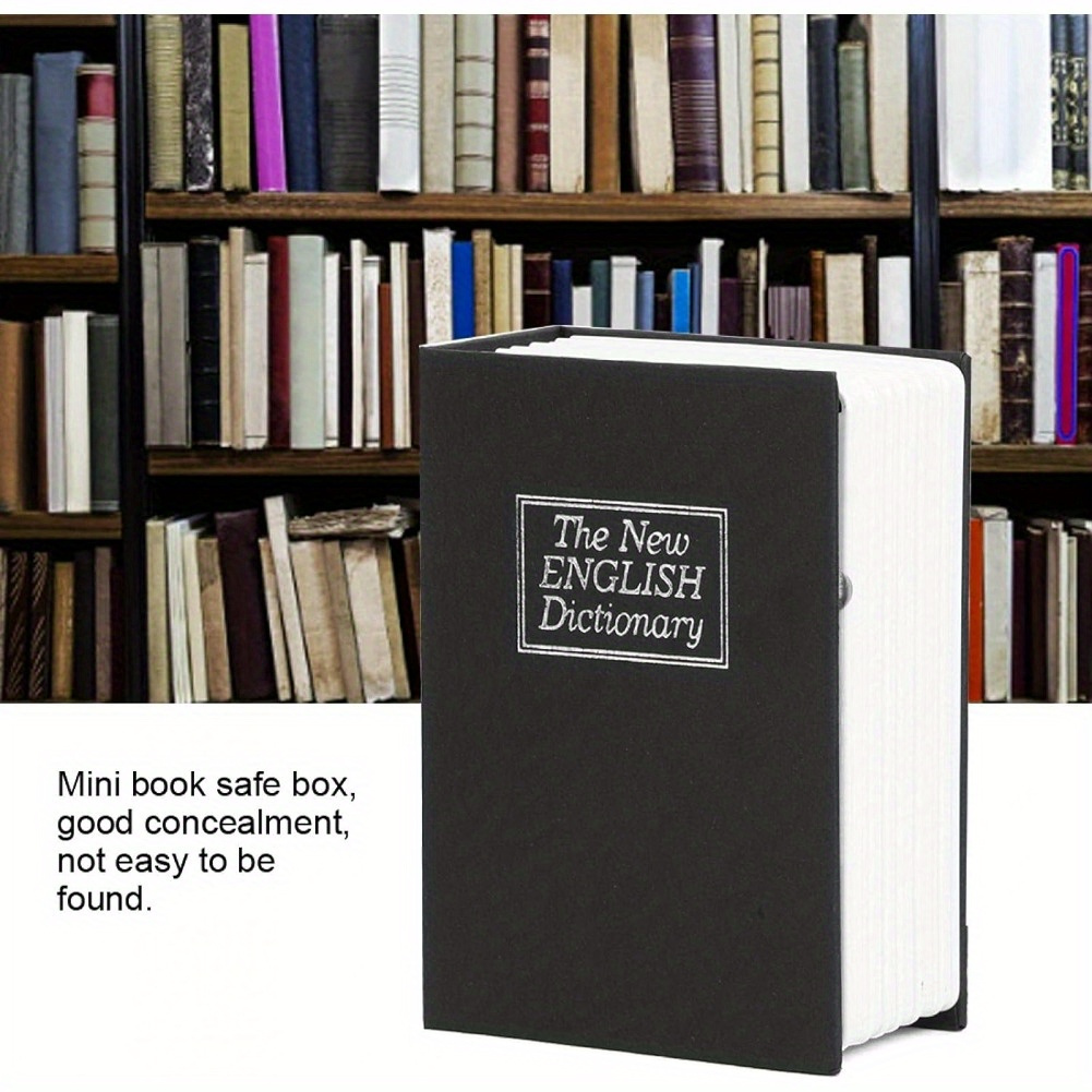 KYODOLED - Caja fuerte con forma de libro, con cerradura de combinación,  caja portátil de seguridad secreta, para ocultar dinero, metálica, de