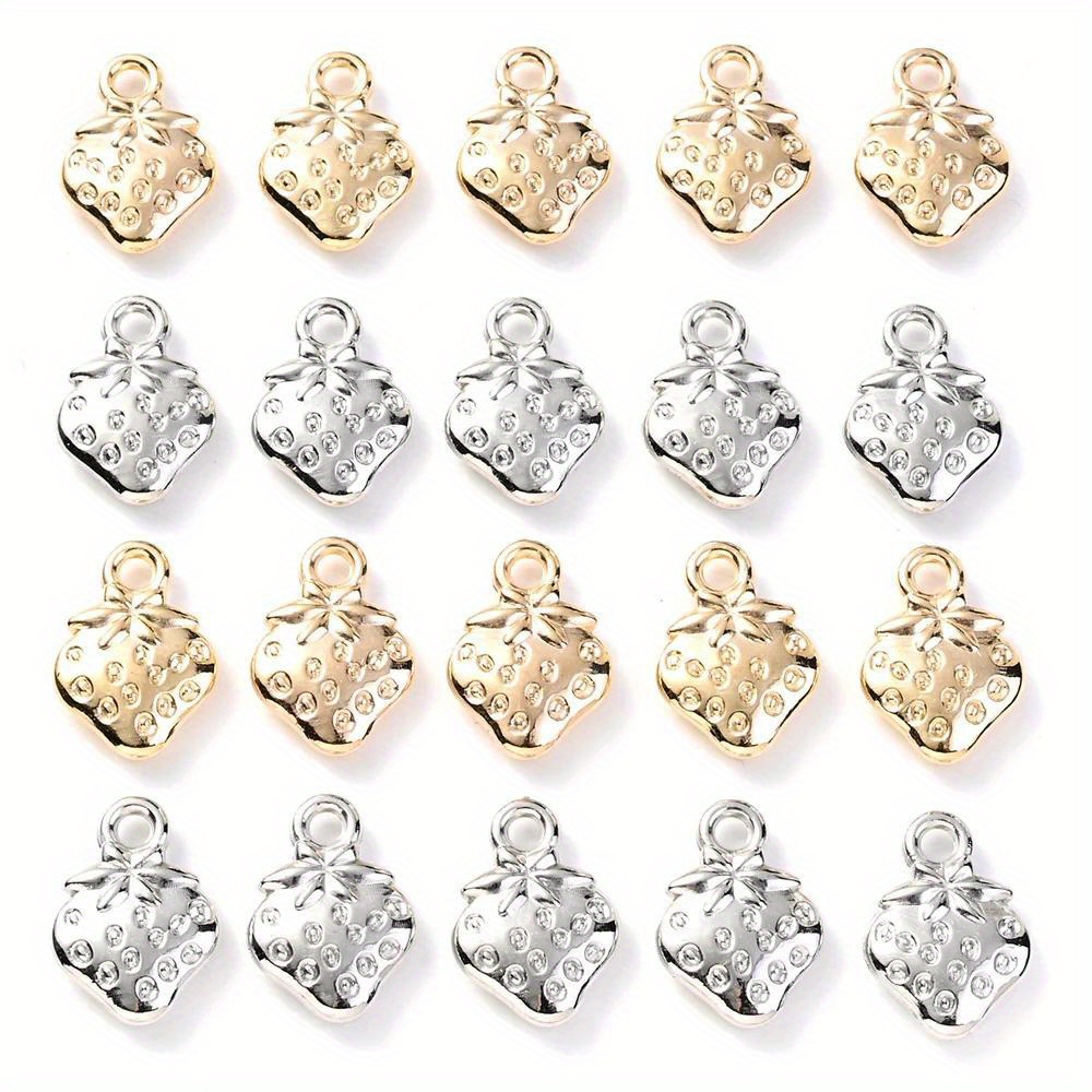 20pcs 11 X 16mm Ccb Strawberry Acrylic Charms Pendant For Jewelry Making Bracelet Necklace Earrings Supplies