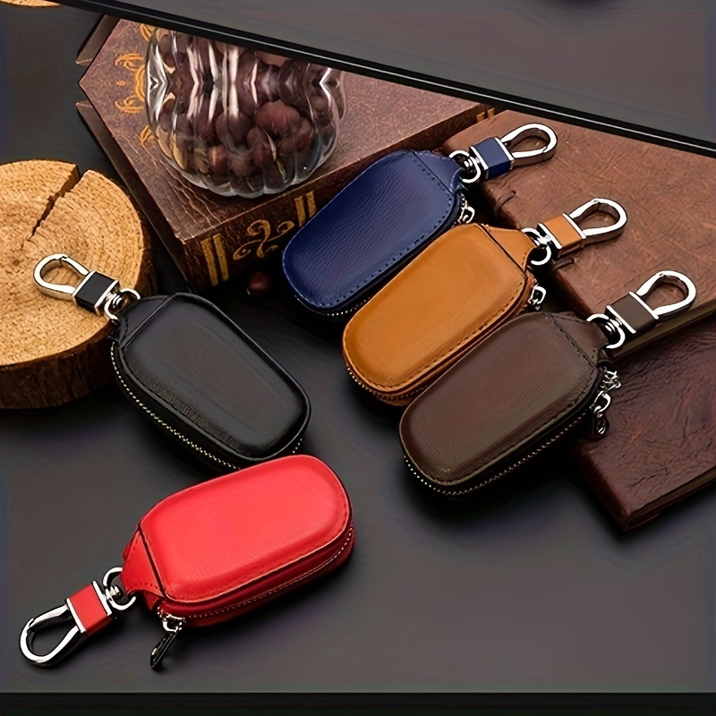 Car Key Case Holder Fob Shell Pu Leather Keychain Keyring - Temu Australia