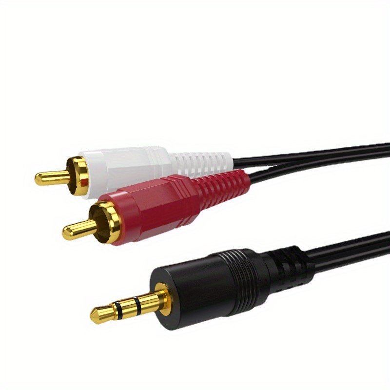 J&D Gold-Plated 2RCA Male to 2RCA Male Copper Shell Stereo Audio Cable, RCA  Audio Cables, 15 ft 