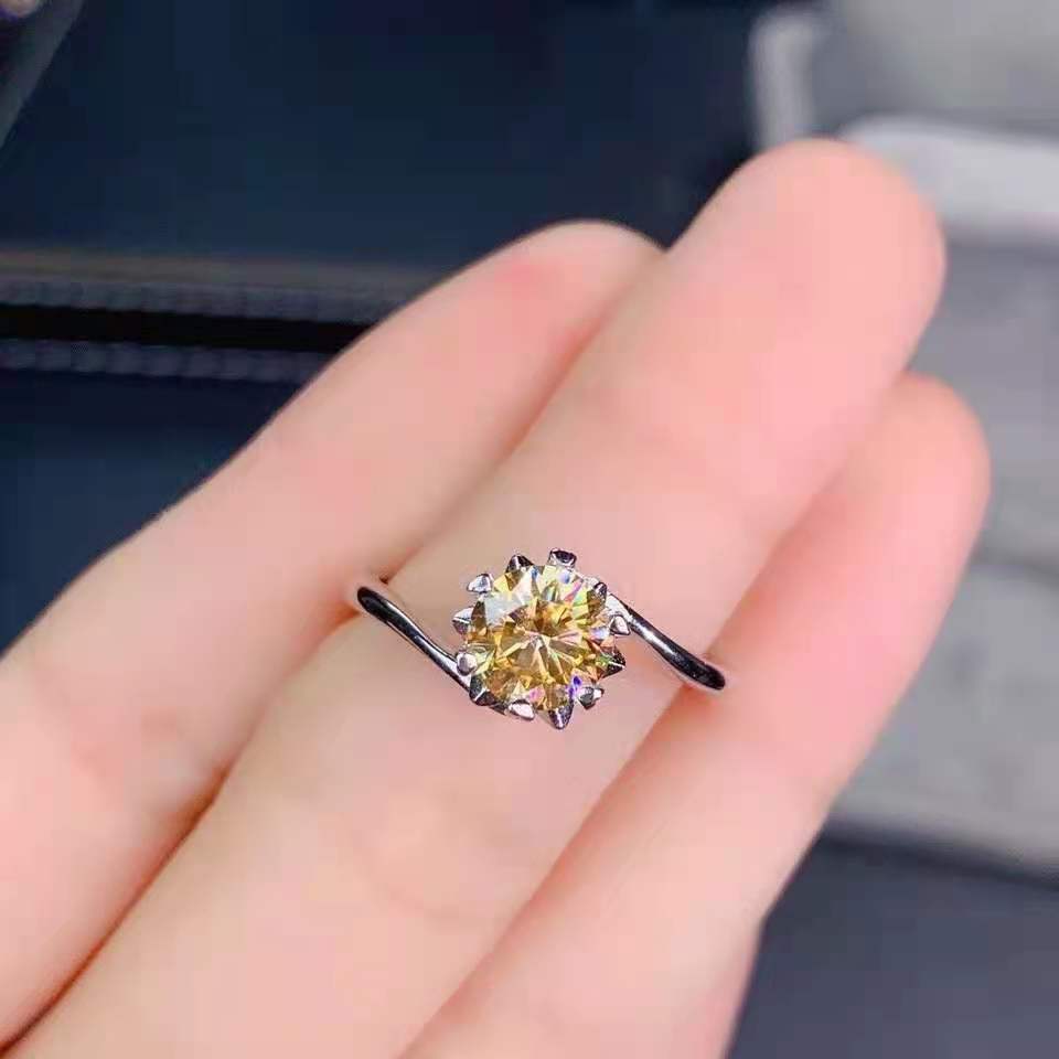 Anillos Moissanita Princesa 1 0 Ct Niñas Anillo Compromiso - Temu