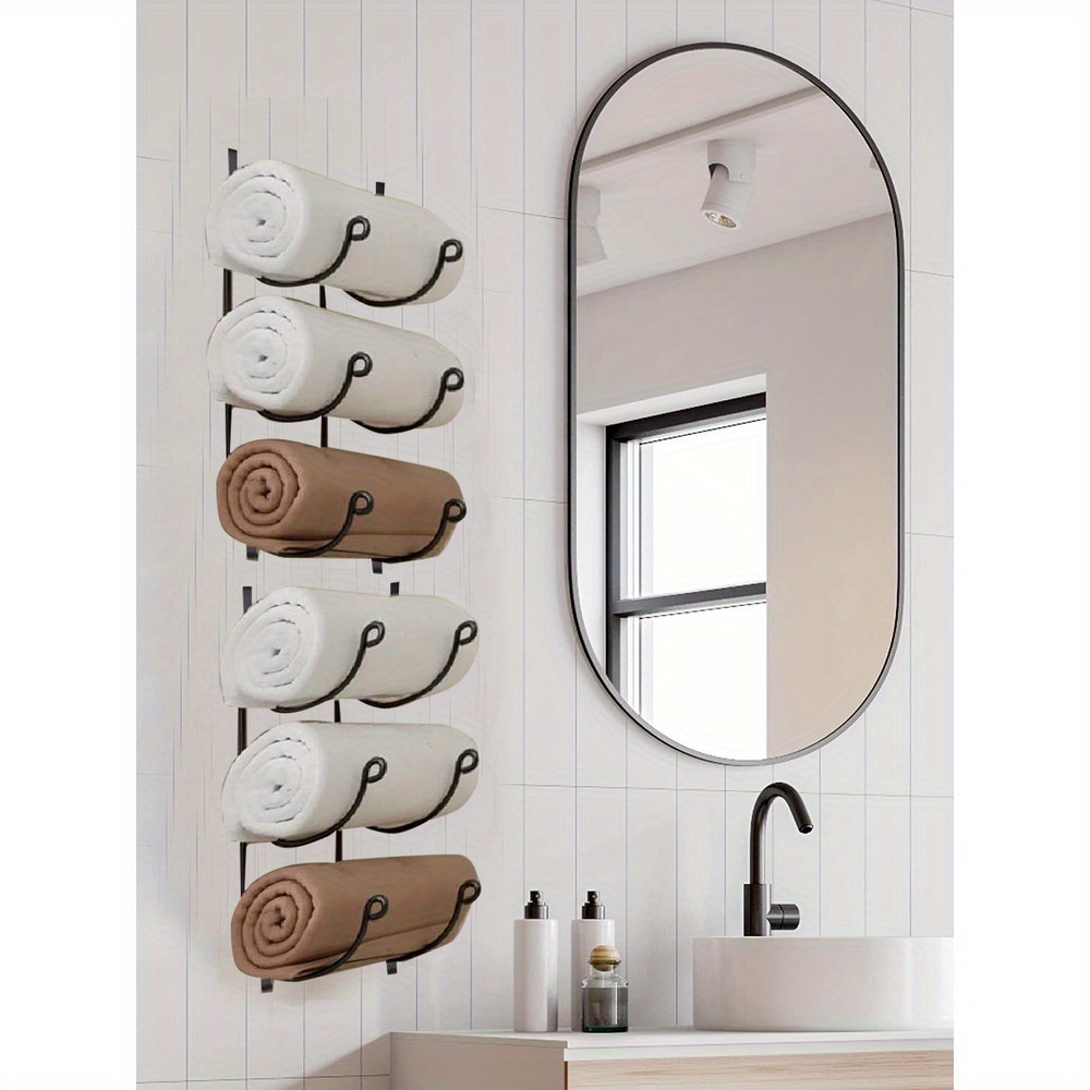 Porte-serviettes mural de salle de bain, organisation de salle de