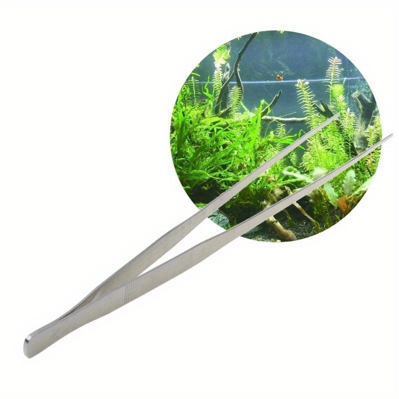 

1pc Aquarium Curve Plant Long Tongs, Stainless Steel Tweezers, Straight Elbow Clips Cleaning Tools