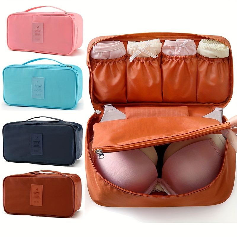 Saco Organizador De Sutiã E Calcinha Para Viagem, Estojo Portátil Com Zíper Para Armazenamento De Roupas Íntimas, Meias, Gravatas - Bolsa Com Zíper Conveniente detalhes 2