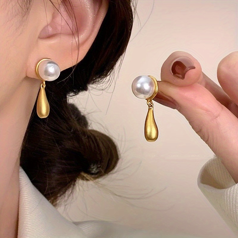 Hot Water Drop Faux Pearl Zircon Earrings Wedding Bridesmaid - Temu Canada