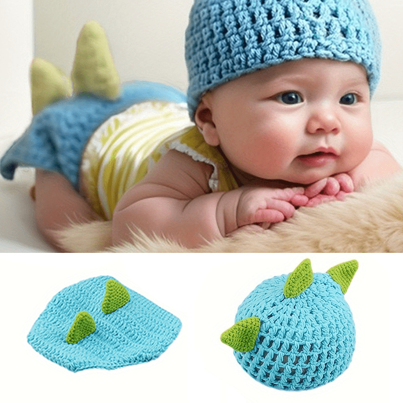 Hand-Knitted Frogs Newborn Boy Stretch Breathable Drawstring Cap Machine  Wash Baby Photography Props St. Patrick's Day