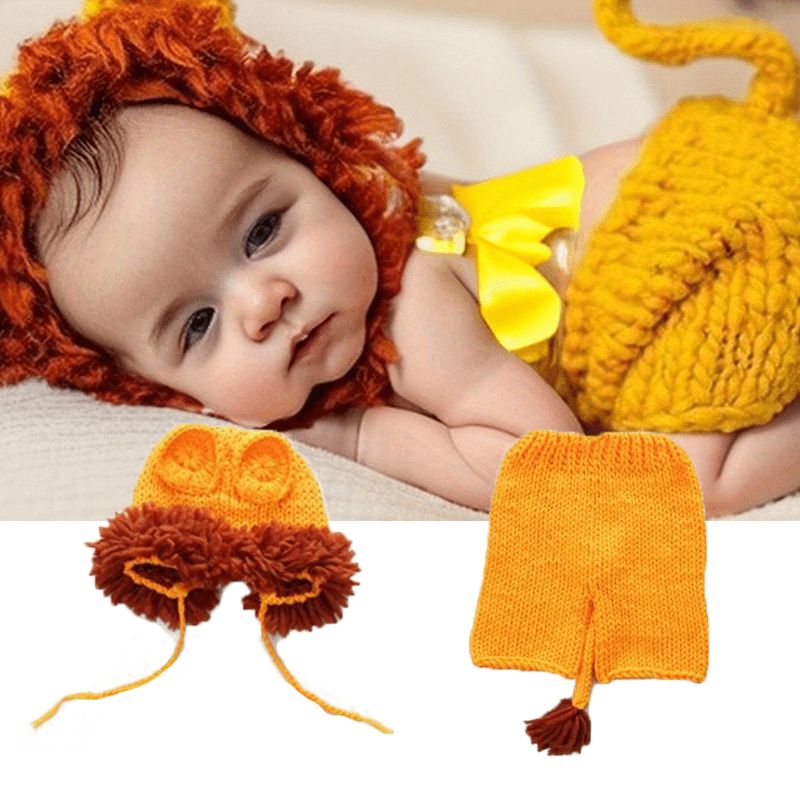 Conjunto de disfraz de bebé hecho a mano, accesorios para sesión de fotos  de bebé, trajes de punto para bebé, trajes de ganchillo lindos trajes de