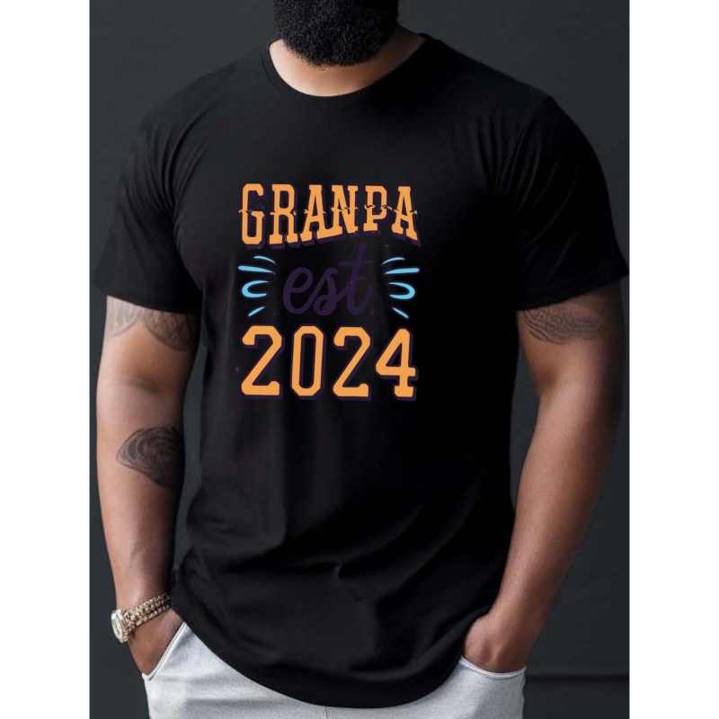 

2024 Grandpa Print T Shirt, Tees For Men, Casual Short Sleeve T-shirt For Summer