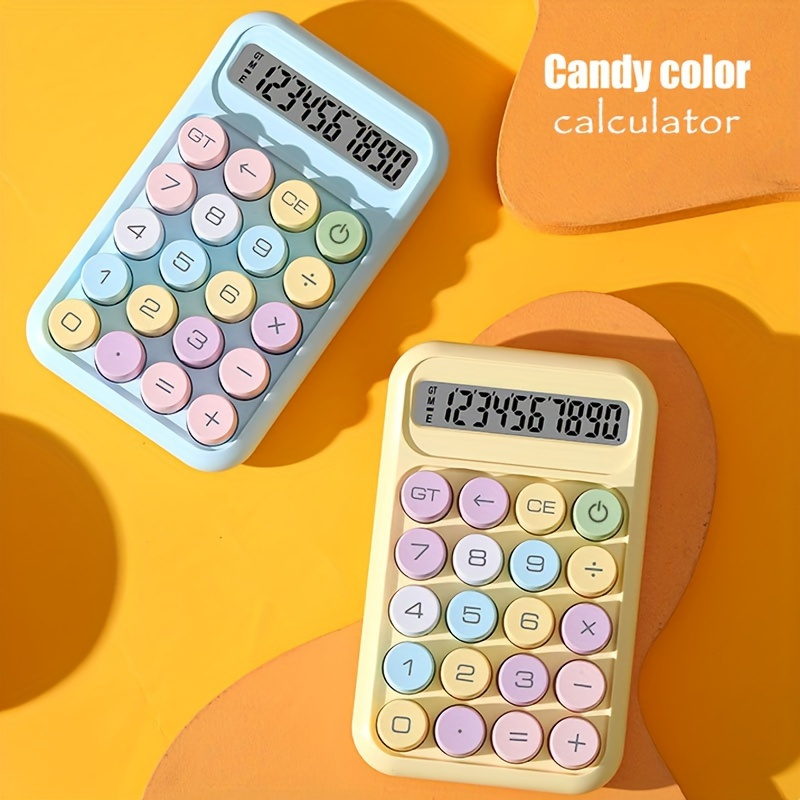 12 digit Lcd Display Calculator With Candy Color Aesthetic - Temu