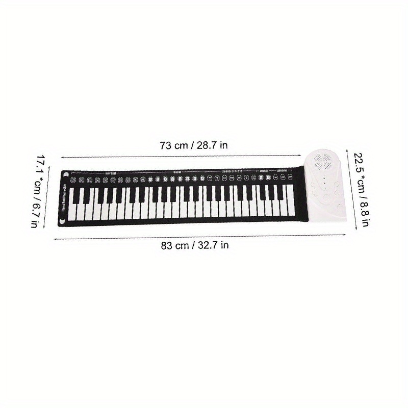 Piano À Main Enroulable Blanc/noir À 49 Touches Piano - Temu France
