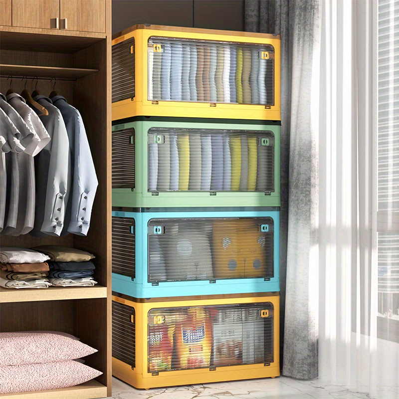 Foldable Storage Box With Lid Multifunction Plastic Organizer Closet  Organizer Container For Toys Book Note Car Kitchen Bathroom