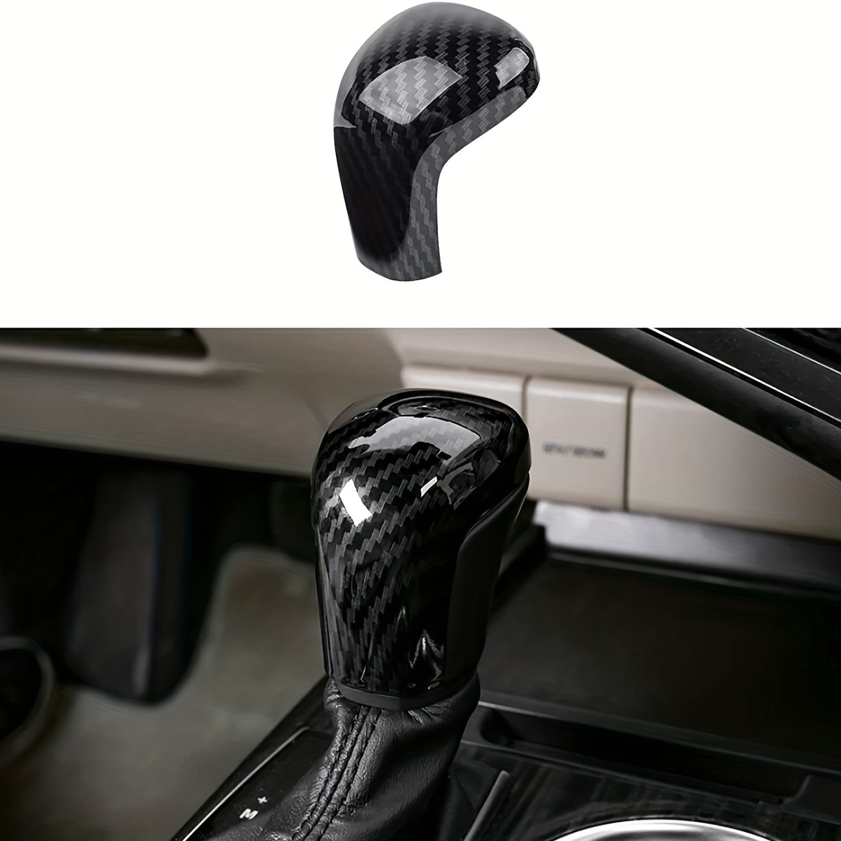

1pc Carbon Fiber Patterned Gearshift Knob Cover For Camry 2018-2023 For Corolla For Sedan Avalon 2019-2022