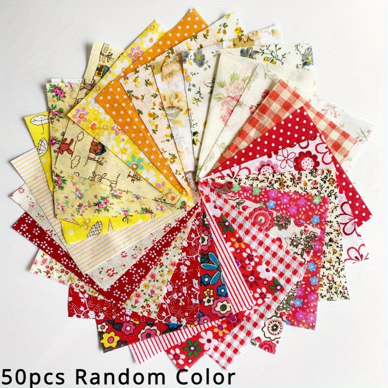 

Lot de 50 tissus de coton pour patchwork 10cm*10cm motif floral et végétal pour couture DIY, scrapbooking, artisanat patchwork