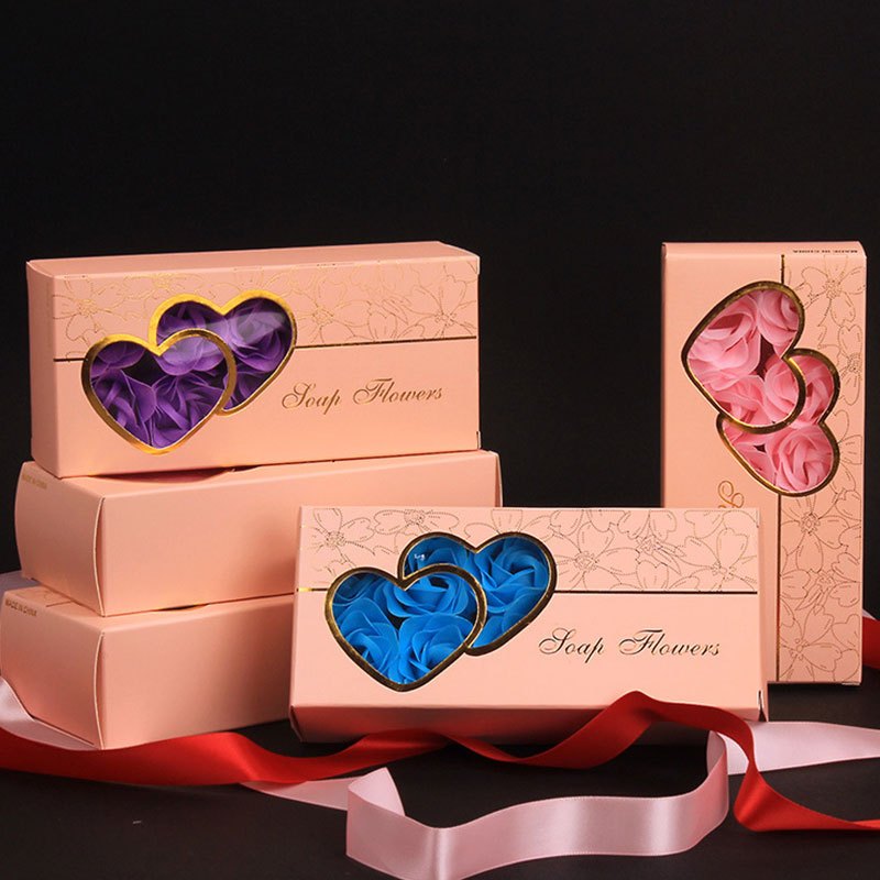 Wooden Love Heart Soap Flower Box Colorful Roses For Valentines Day,  Weddings & Festivals, KKD3590 From Liangjingjing_no3, $5.24