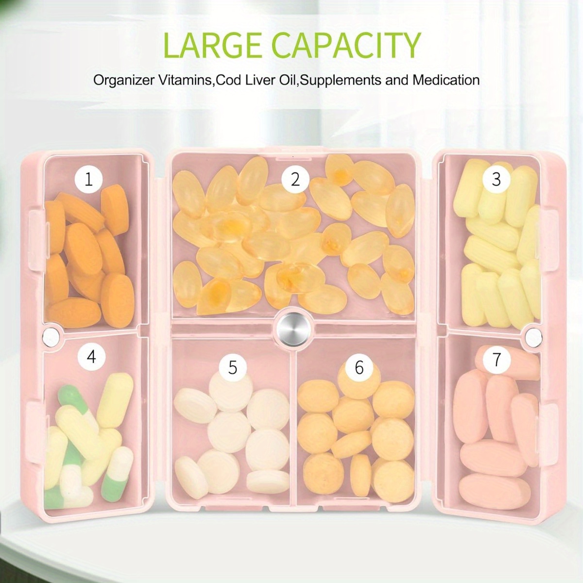 Daily Pill Organizer 7 Compartments Portable Travel Pill - Temu United  Kingdom