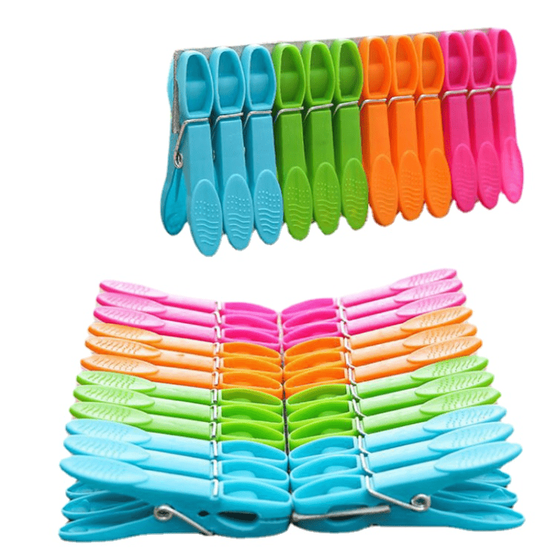 24pcs pack colorful heavy duty plastic clothespins air drying clothing pin set for   clothes drying details 1