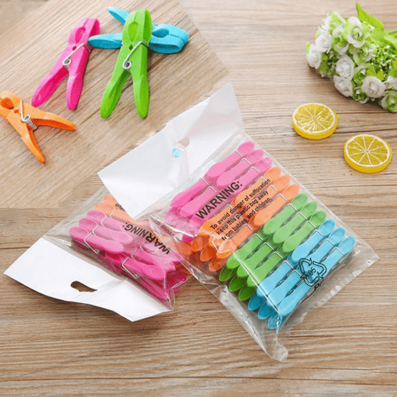 24pcs pack colorful heavy duty plastic clothespins air drying clothing pin set for   clothes drying details 3