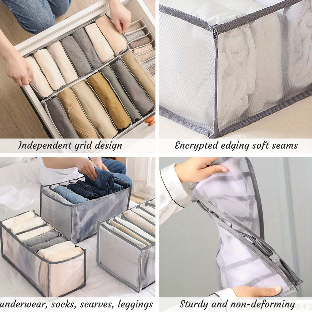 2023 New Jeans Storage Box With Compartments Socks Clothes Underpants  Organizer Drawer Divider Box Underwear Storage Box Closet