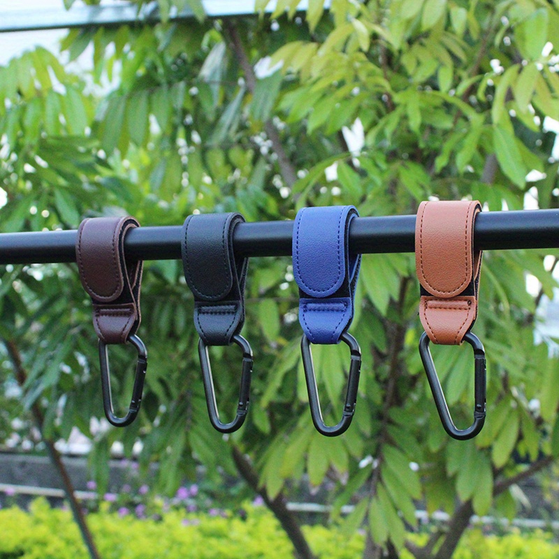 2pcs stroller hooks bag hooks for hanging diaper bags multi purpose hooks for grocery shopping bags   leather pram straps christmas halloween thanksgiving day gift   leather details 6