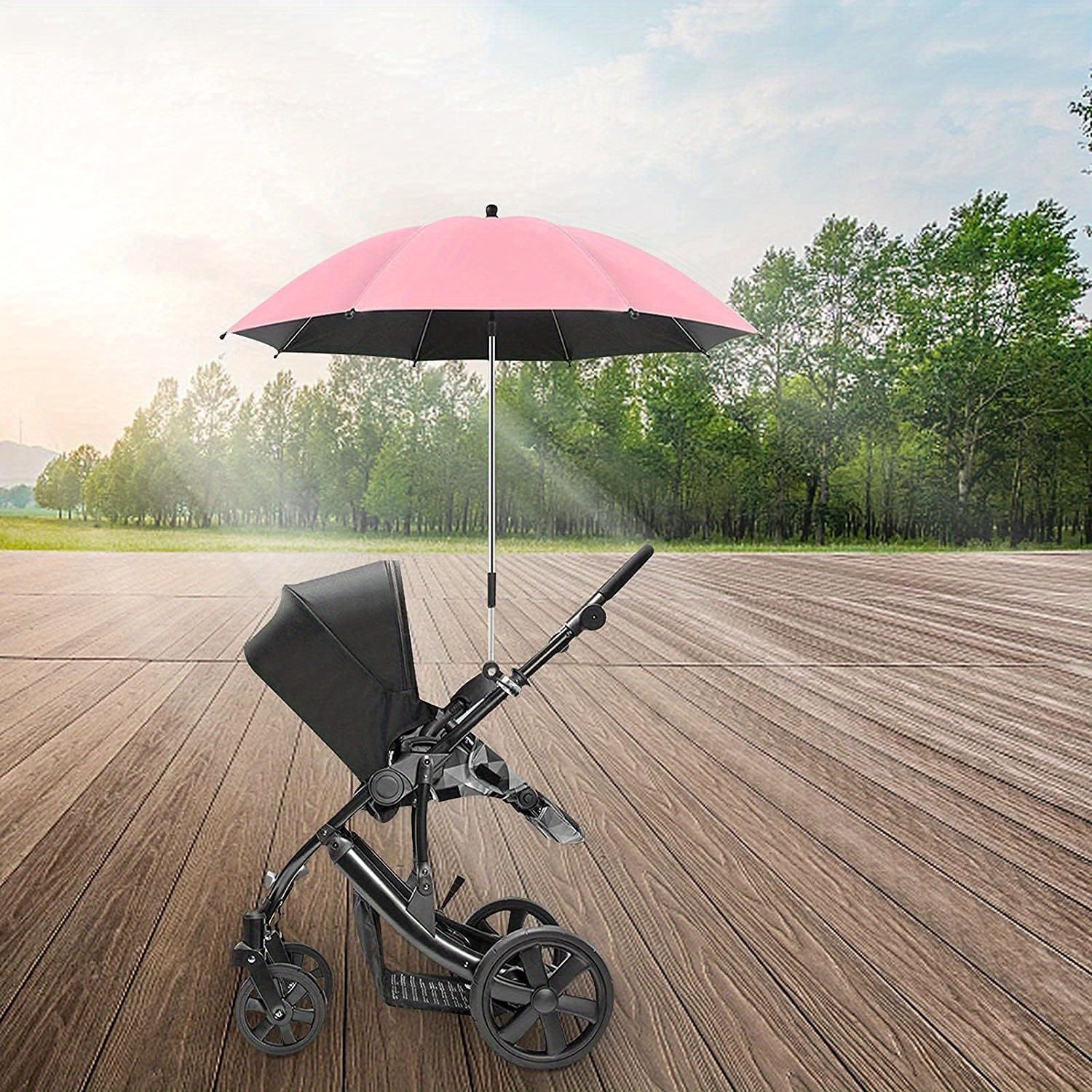 sunshade adjustable uv protection umbrella suitable for bicycles wheelchairs and beach chairs waterproof umbrella
