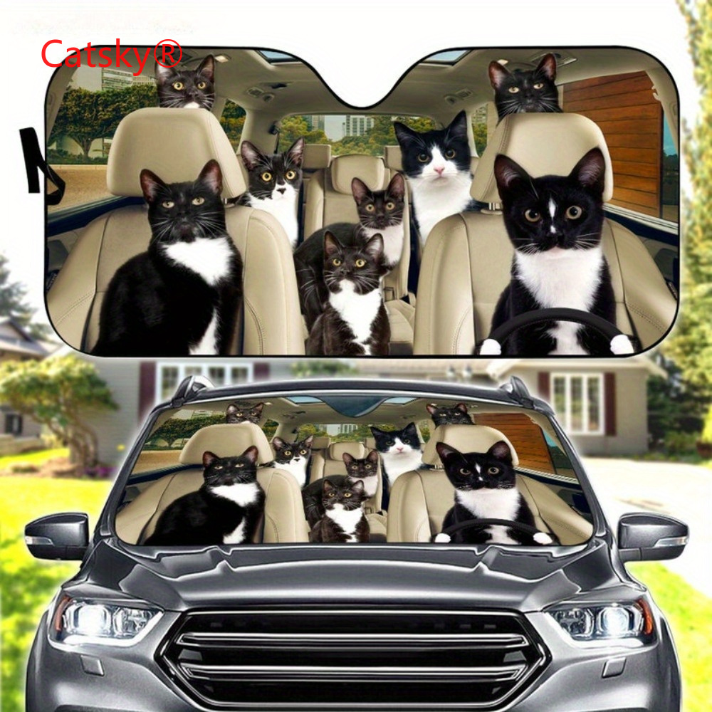 

Tuxedo Cat Car Sunshade, Tuxedo Cat Car Decoration, Tuxedo Cat Windshield, Cat Lovers Gift, Cat Car Sunshades