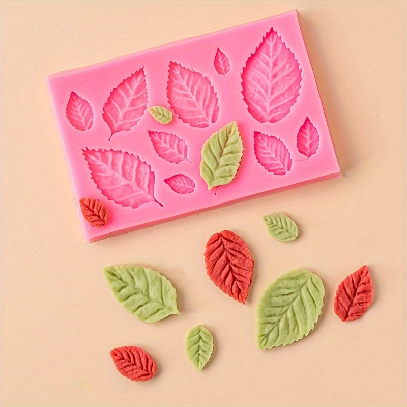 

1pc Leaf Shape 3d Fondant Silicone Mold For Diy Pudding Chocolate Candy Desserts Gummy, Handmade Aromatherapy Candle Making Mold, Cake Decorating Baking Supplies
