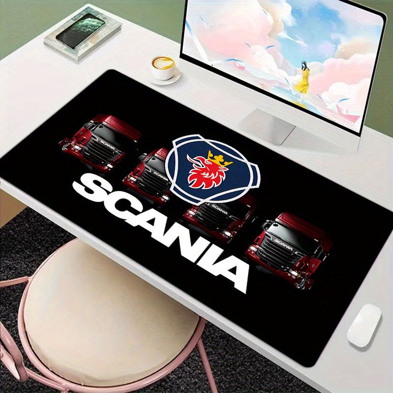 

Hd Printed Painted Famous Truck Scania Mouse Pad Waterproof Oversized Rubber Anti-slip Keyboard Pad Locked Edge Office Computer Laptop Game And Learning Accessories