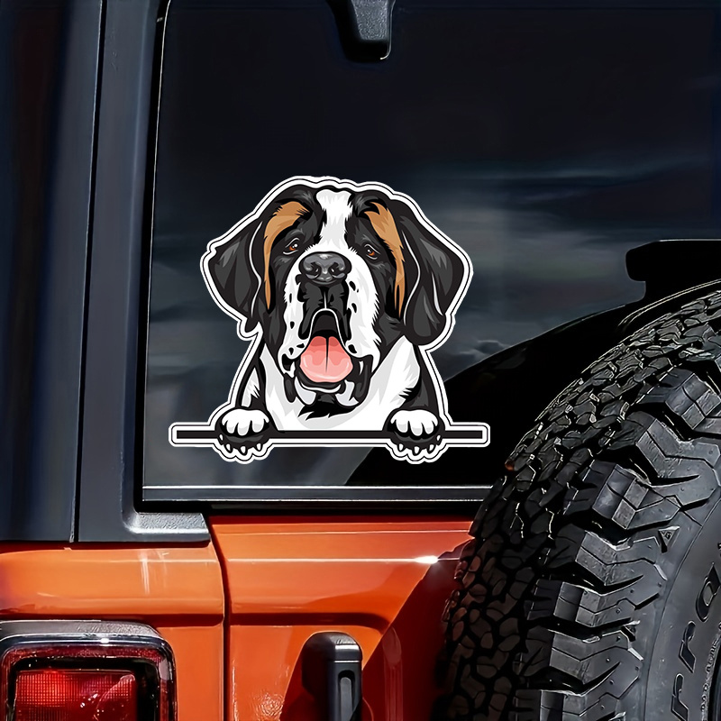 

Smiling St. Vinyl Decal - Dog Breed Bumper Sticker - For Laptops Tumblers Windows Cars Trucks Walls