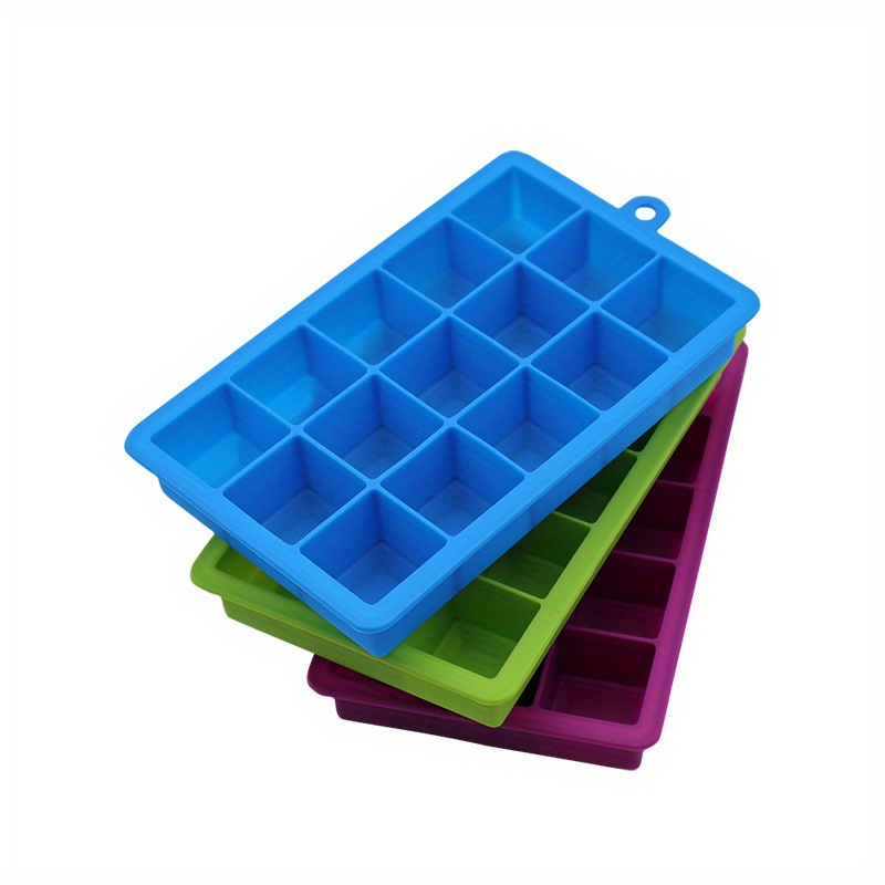 

Silicone Ice Tray Food Grade Diy Ice Box 15 Grids Square Silicone Ice Cube Mold With Lid For Restaurant