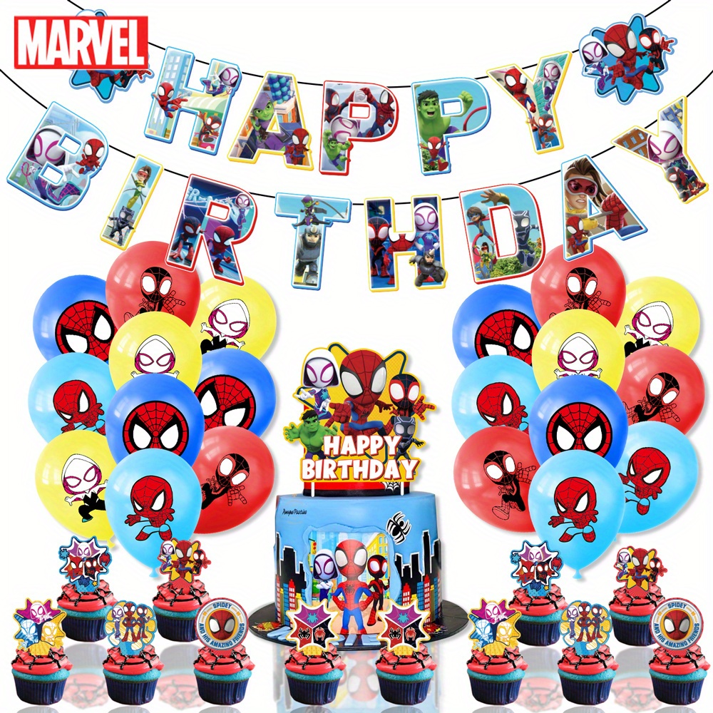 Super héroes  Cumpleaños de los vengadores, Decoraciones de super héroes,  Fiesta de spiderman decoracion