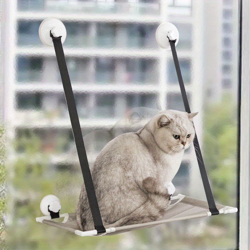 Asiento de hamaca para ventana de gato para gatos de interior,  resistente,ajustable y duradero