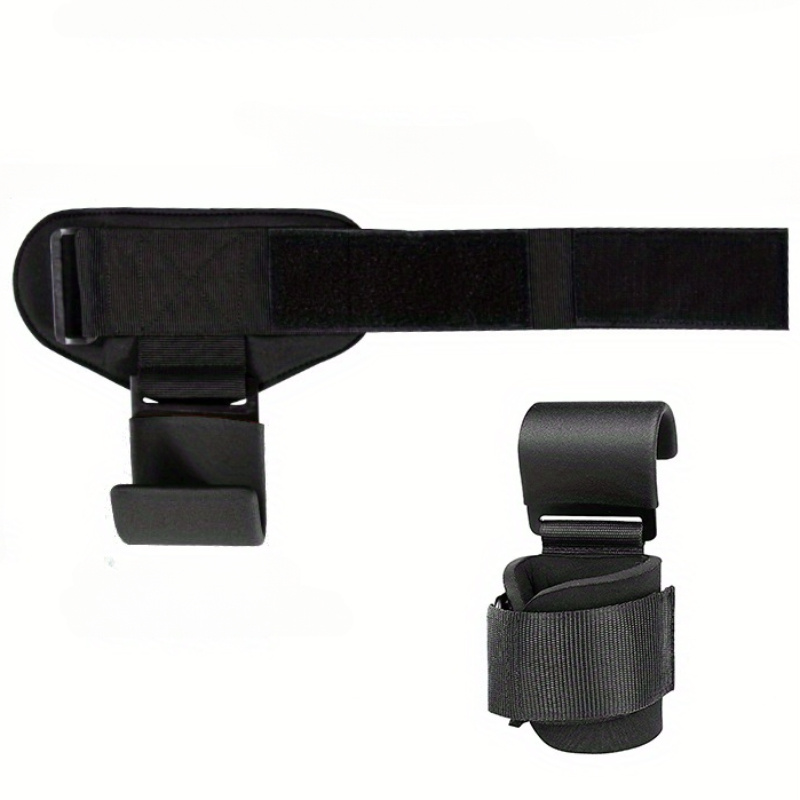 1 Pair Adjustable Weight Lifting Hooks - Thick Padded Hand Grip, Wrist Support Straps for Deadlift, Powerlifting, Pull Up Bar