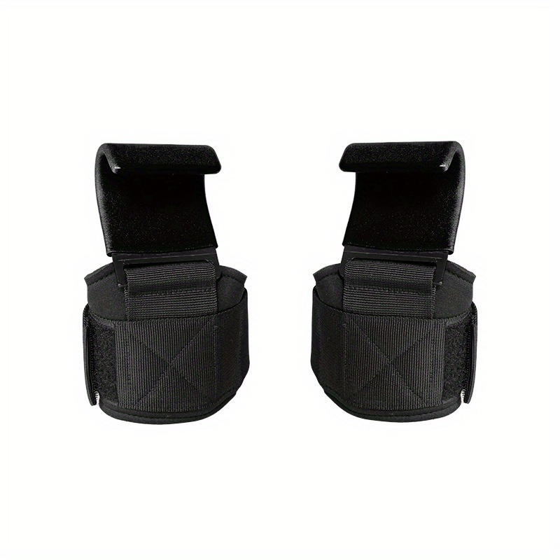 1 Pair Adjustable Weight Lifting Hooks - Thick Padded Hand Grip, Wrist Support Straps for Deadlift, Powerlifting, Pull Up Bar