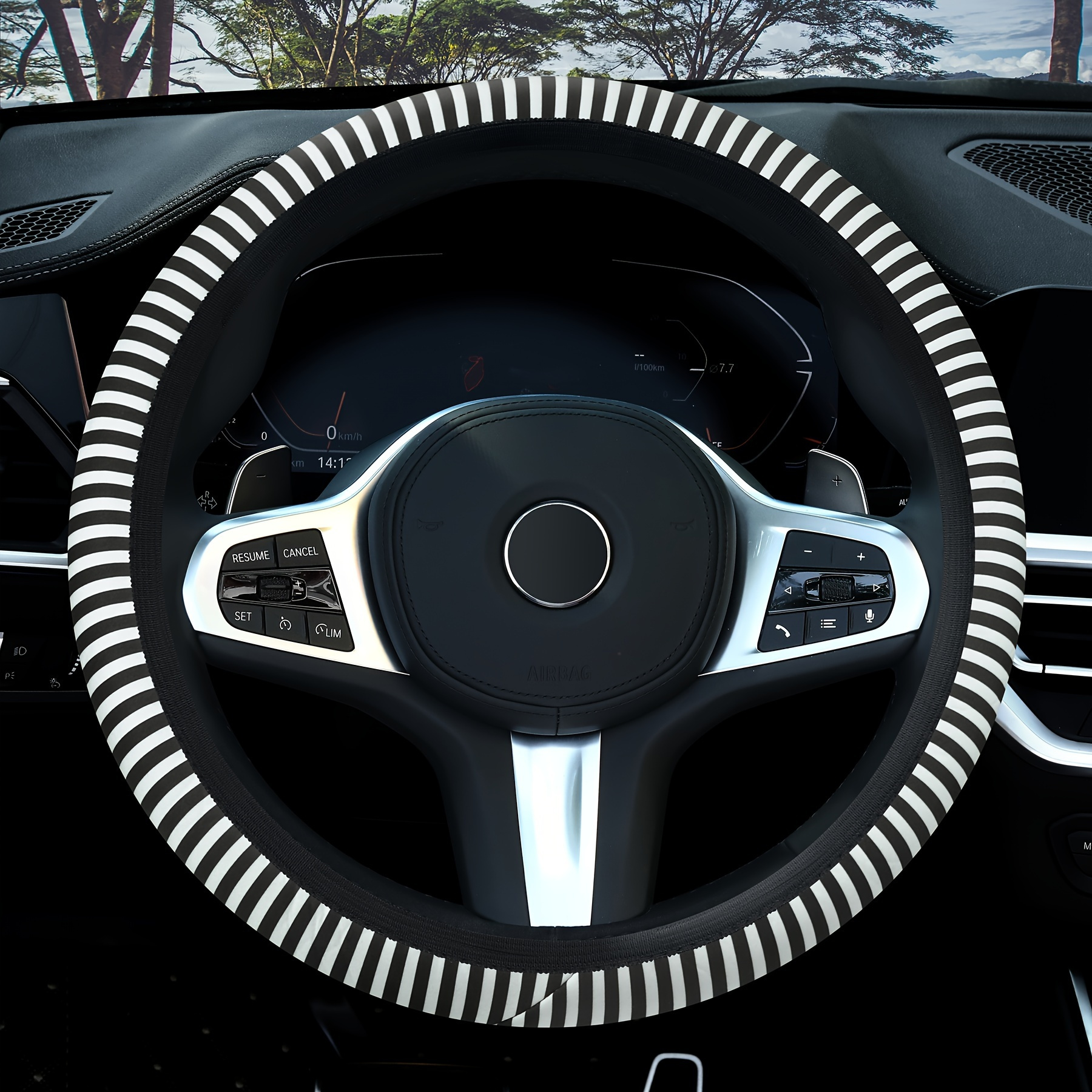 Universal Fashion Car Steering Wheel Cover, Elastizität Für Einfache  Installation Und Entfernung, Rutschfest Und Atmungsaktiv Car Steering Wheel  Cover - Temu Germany