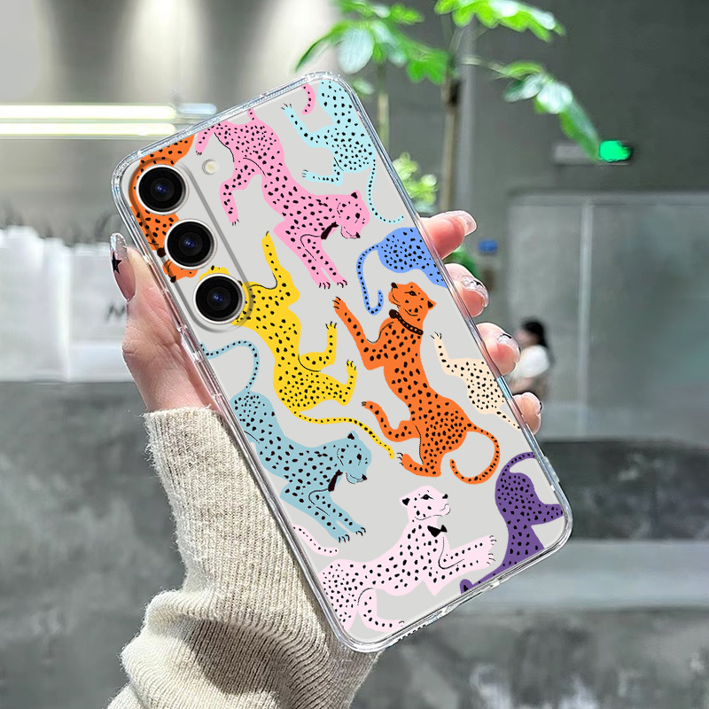 

Luxury Shockproof Clear Pattern Leopards Phone Case For Samsung Galaxy S23 S23 Ultra S20 S20+ S20 Fe S21 Fe 5g S22 S22+ Galaxy A14/a23/a32 55g/a52/a54 5g Phone Case Silicone Transparent Back Cover