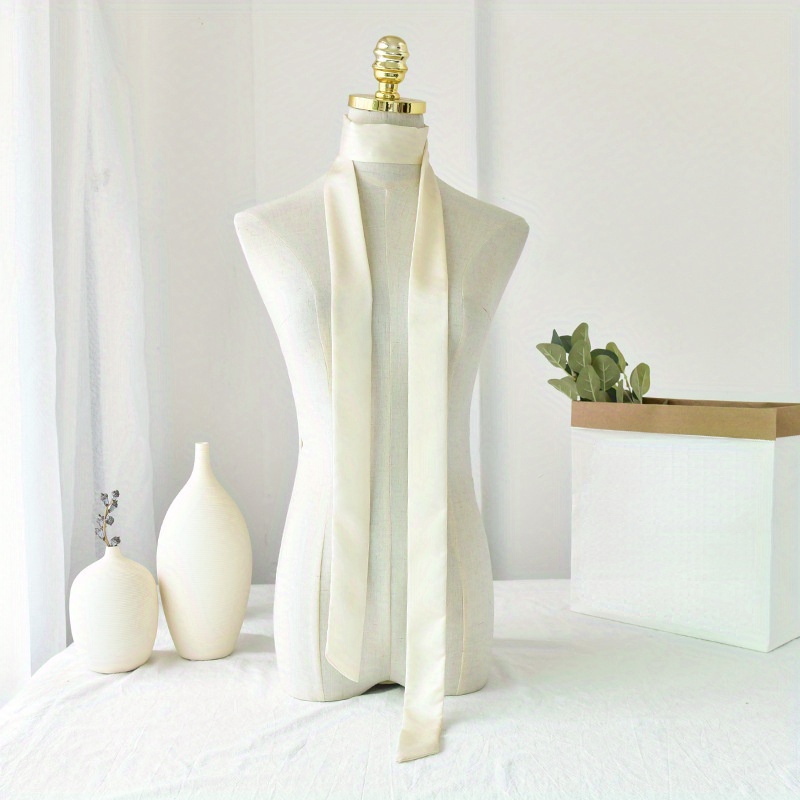 Dotted Stripe Skinny Scarf Print Simple Neck Tie Scarf - Australia