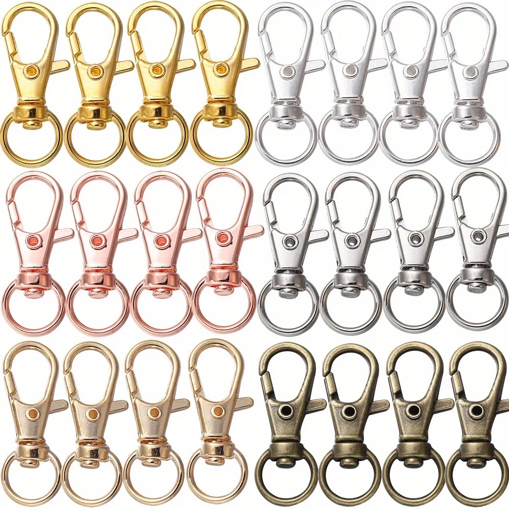 4pcs Golden Keychain Accessories Universal Metal Dog Clasp Hooks Swivel  Lobster Clasp DIY For Making Key Chain Jewelry Findings Handmade Gifts
