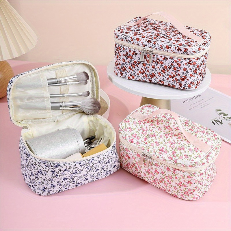 

Floral Pattern Cosmetic Storage Bag Makeup Bag Toiletries Organizer Spring Summer Travel Essentials