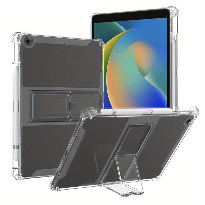 Ipad 10th Generation Case 2022 10,9 pouces avec porte-crayon, dos  transparent transparent, support rotatif 360 + sangle main / épaule + stylet  2 en 1, Hea