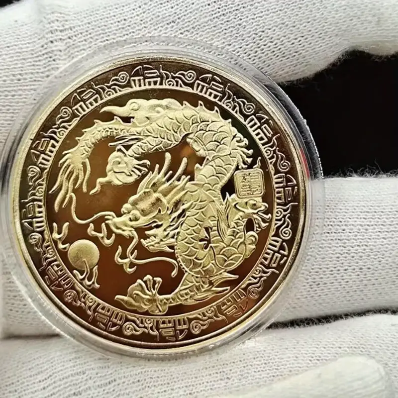 4 Pcs Pièce De Monnaie Chinoise De Style Dragon Année Du Dragon