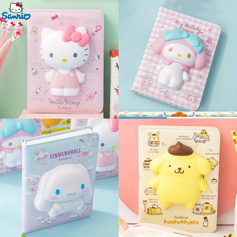 Kawaii Sanrio Notebook Set Cute Kuromi My Melody Cinnamoroll Cartoon  Hardbound Notebook Stationery Toys for Girls