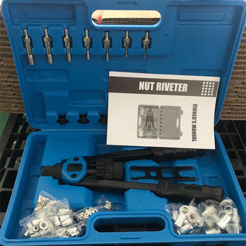 

110-piece Rivet Nut Kit M3 M4 M5 M6 M8 M10 M12 Hand Manual Riveter Threaded Riveter Pliers Machine