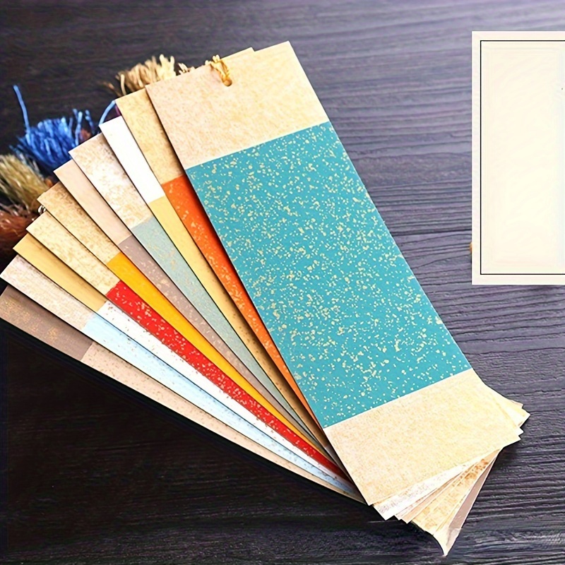 

10pcs Handcrafted Batik Rice Paper Bookmarks - Ideal For Calligraphy & Small , For Personalization, Lightweight & Portable