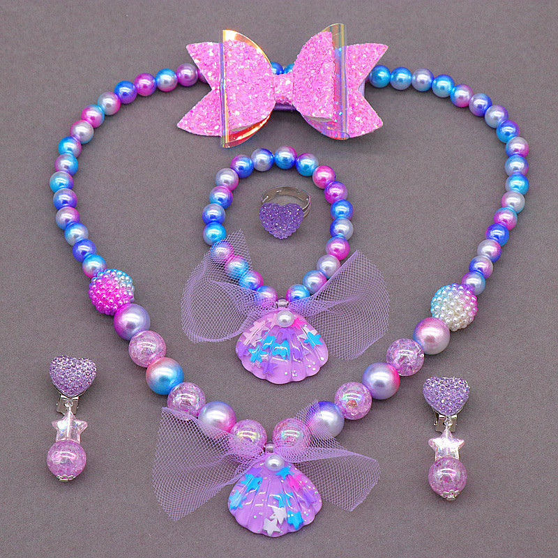 Roblue 24PCS Girls Jewelry Princess Dress Up Necklace Bracelet Set with  Colorful Unicorn Mermaid Rainbow Pendant Cute Cartoon Friendship Jewelry  Set